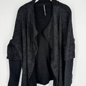 Transit Par Such cardigan sweater womens large L black cotton minimalist…